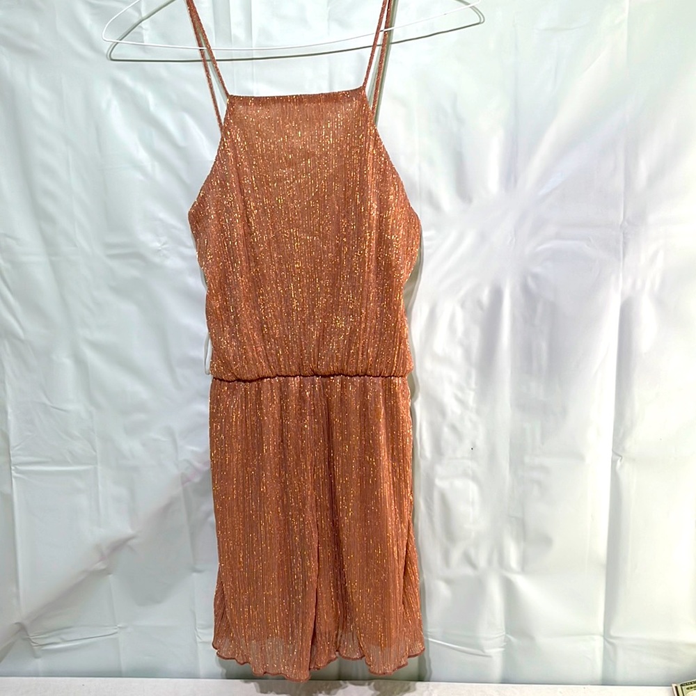 Charlotte Russe gold sparkling shorts romper size Medium. NWT